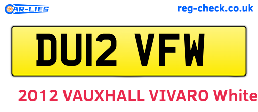 DU12VFW are the vehicle registration plates.
