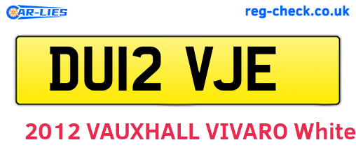 DU12VJE are the vehicle registration plates.