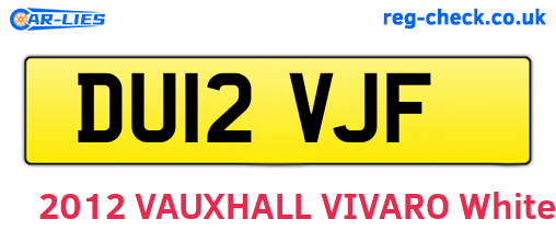 DU12VJF are the vehicle registration plates.
