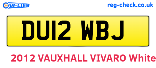 DU12WBJ are the vehicle registration plates.