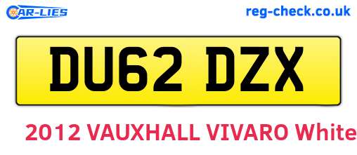 DU62DZX are the vehicle registration plates.
