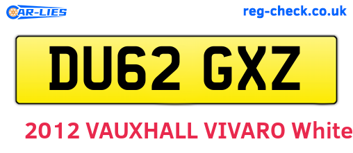 DU62GXZ are the vehicle registration plates.