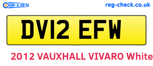 DV12EFW are the vehicle registration plates.