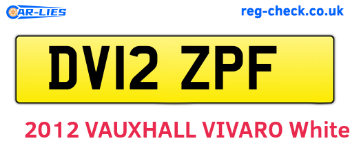 DV12ZPF are the vehicle registration plates.