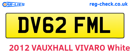 DV62FML are the vehicle registration plates.