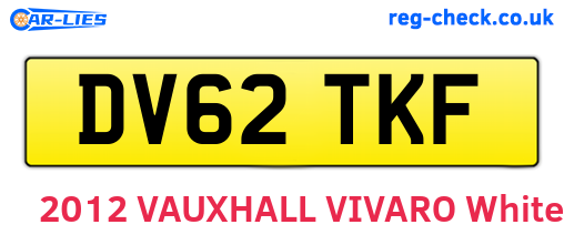 DV62TKF are the vehicle registration plates.