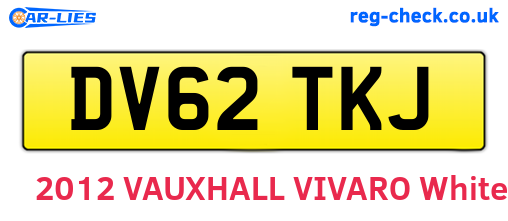 DV62TKJ are the vehicle registration plates.