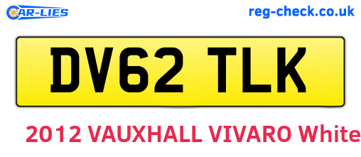DV62TLK are the vehicle registration plates.
