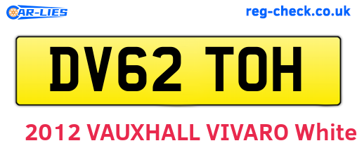DV62TOH are the vehicle registration plates.