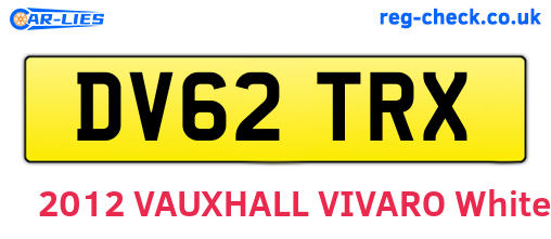 DV62TRX are the vehicle registration plates.