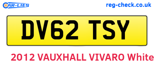 DV62TSY are the vehicle registration plates.