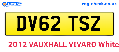 DV62TSZ are the vehicle registration plates.