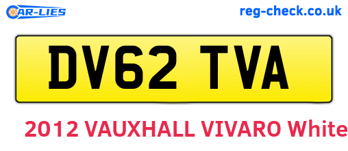 DV62TVA are the vehicle registration plates.