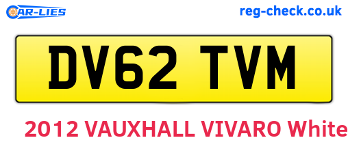 DV62TVM are the vehicle registration plates.