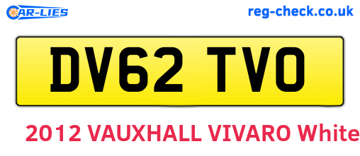 DV62TVO are the vehicle registration plates.