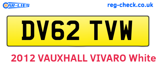 DV62TVW are the vehicle registration plates.