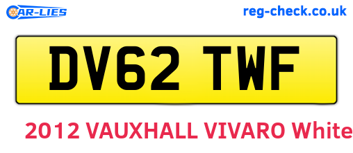 DV62TWF are the vehicle registration plates.