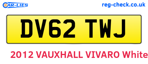 DV62TWJ are the vehicle registration plates.