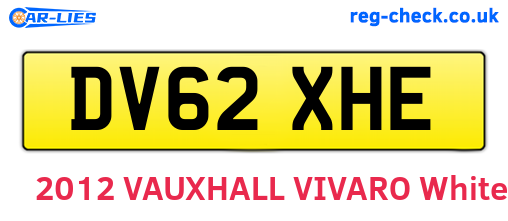 DV62XHE are the vehicle registration plates.