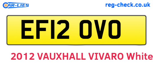 EF12OVO are the vehicle registration plates.