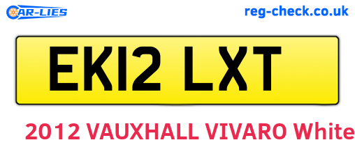 EK12LXT are the vehicle registration plates.