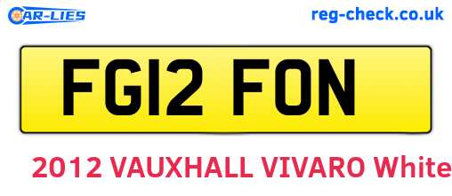 FG12FON are the vehicle registration plates.