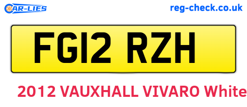 FG12RZH are the vehicle registration plates.