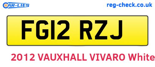 FG12RZJ are the vehicle registration plates.