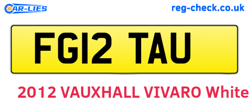 FG12TAU are the vehicle registration plates.