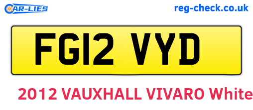 FG12VYD are the vehicle registration plates.