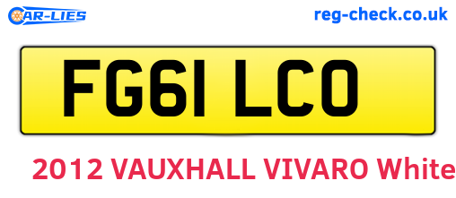 FG61LCO are the vehicle registration plates.