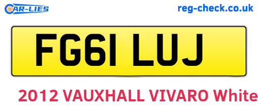 FG61LUJ are the vehicle registration plates.