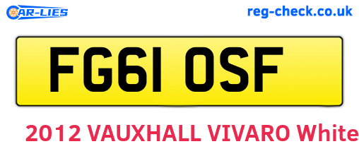 FG61OSF are the vehicle registration plates.