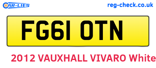 FG61OTN are the vehicle registration plates.