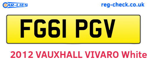 FG61PGV are the vehicle registration plates.