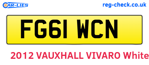 FG61WCN are the vehicle registration plates.