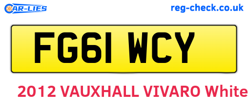 FG61WCY are the vehicle registration plates.