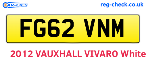 FG62VNM are the vehicle registration plates.