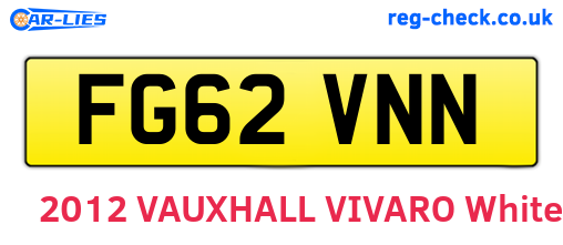 FG62VNN are the vehicle registration plates.