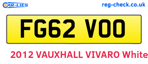 FG62VOO are the vehicle registration plates.