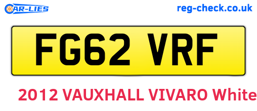 FG62VRF are the vehicle registration plates.