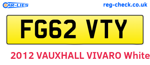 FG62VTY are the vehicle registration plates.