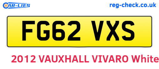 FG62VXS are the vehicle registration plates.