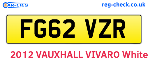 FG62VZR are the vehicle registration plates.