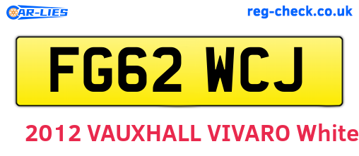 FG62WCJ are the vehicle registration plates.
