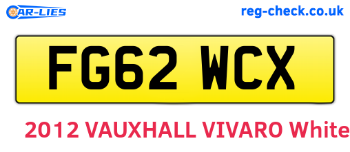 FG62WCX are the vehicle registration plates.