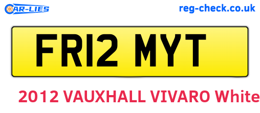 FR12MYT are the vehicle registration plates.