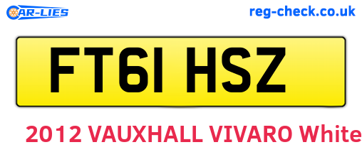 FT61HSZ are the vehicle registration plates.