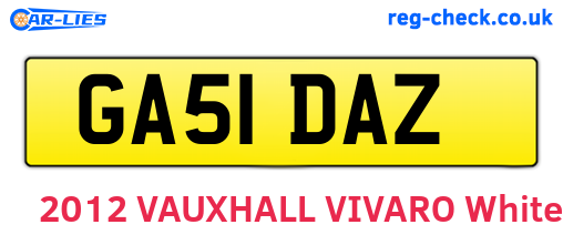 GA51DAZ are the vehicle registration plates.