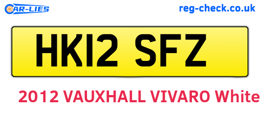 HK12SFZ are the vehicle registration plates.